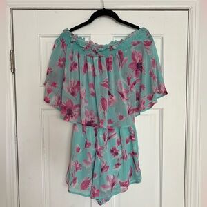 Floral Off the Shoulder Romper